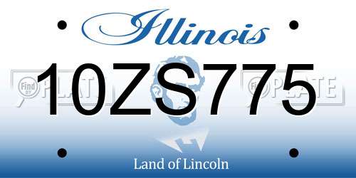 10ZS775 Illinois License Plate