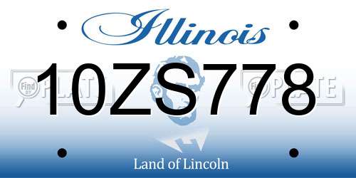 10ZS778 Illinois License Plate