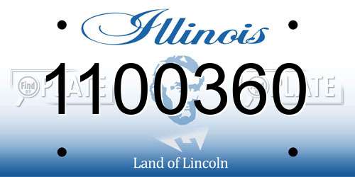 1100360 Illinois License Plate