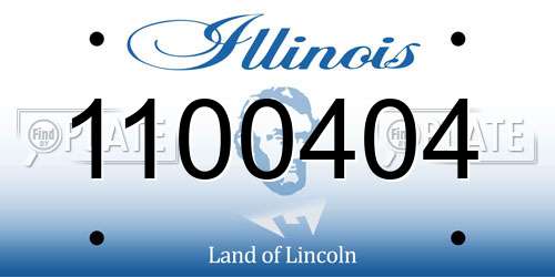 1100404 Illinois License Plate