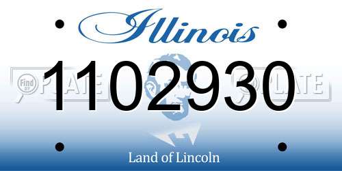 1102930 Illinois License Plate