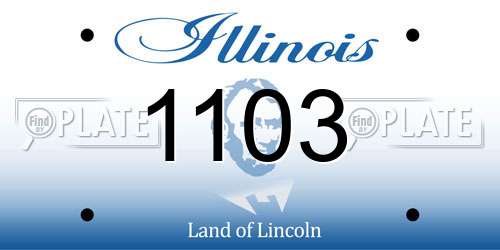 1103 Illinois License Plate