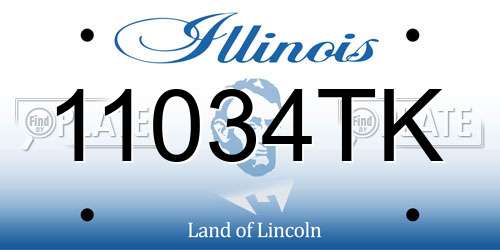 11034TK Illinois License Plate