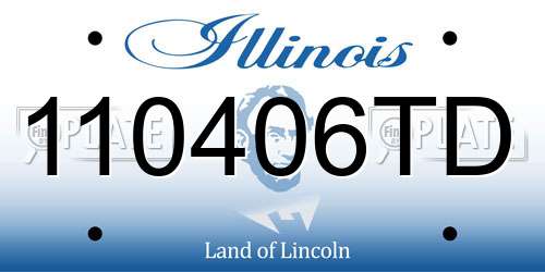110406TD Illinois License Plate