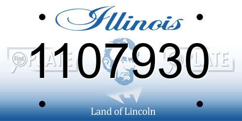 1107930 Illinois License Plate