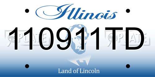 110911TD Illinois License Plate