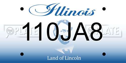 110JA8 Illinois License Plate
