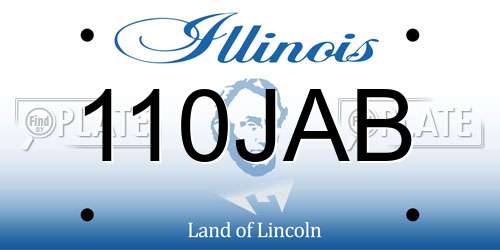 110JAB Illinois License Plate