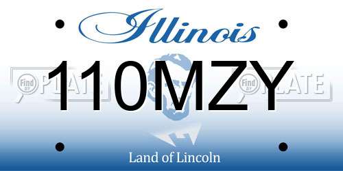 110MZY Illinois License Plate