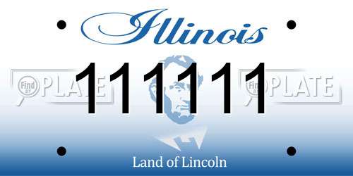 111111 Illinois License Plate