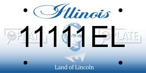11111EL Illinois License Plate
