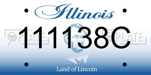 111138C Illinois License Plate
