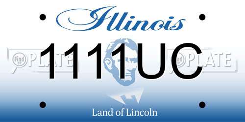 1111UC Illinois License Plate
