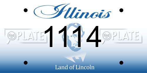 1114 Illinois License Plate