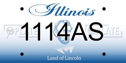 1114AS Illinois License Plate