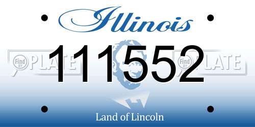 111552 Illinois License Plate