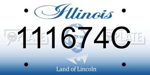 111674C Illinois License Plate