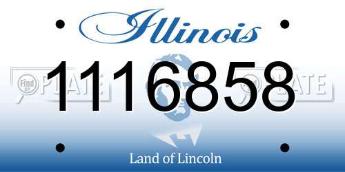 1116858 Illinois License Plate