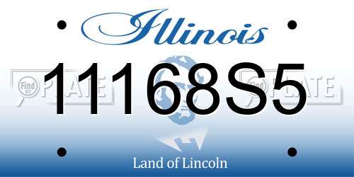 11168S5 Illinois License Plate