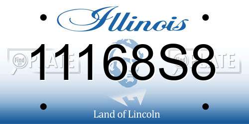 11168S8 Illinois License Plate