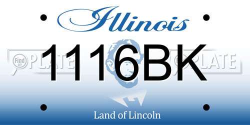 1116BK Illinois License Plate