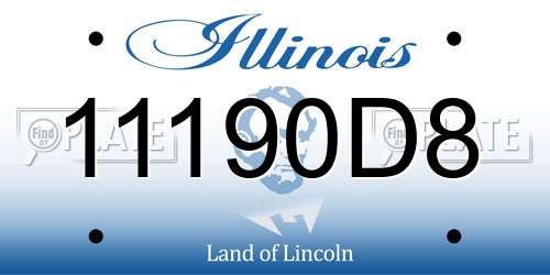 11190D8 Illinois License Plate