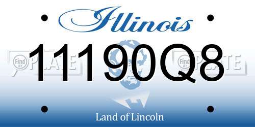 11190Q8 Illinois License Plate
