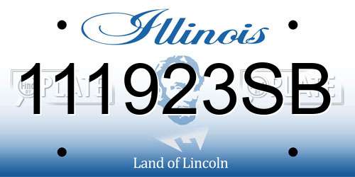 111923SB Illinois License Plate