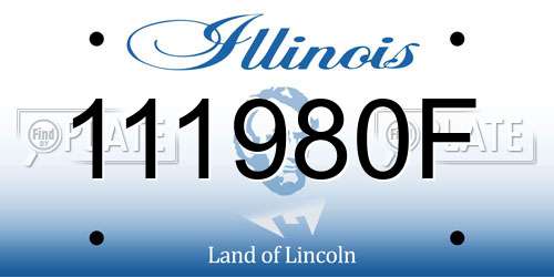 111980F Illinois License Plate