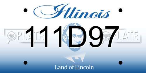 111D97 Illinois License Plate