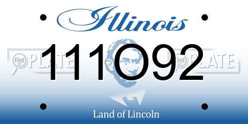 111O92 Illinois License Plate