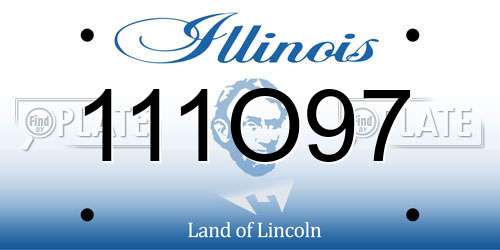 111O97 Illinois License Plate