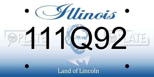 111Q92 Illinois License Plate