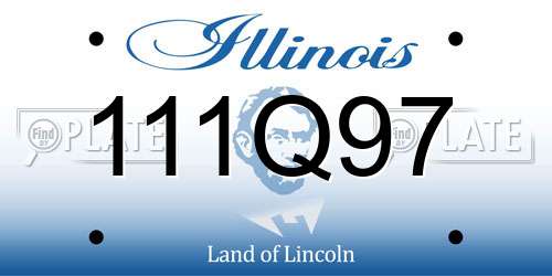 111Q97 Illinois License Plate