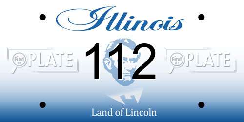 112 Illinois License Plate
