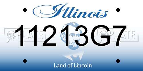 11213G7 Illinois License Plate