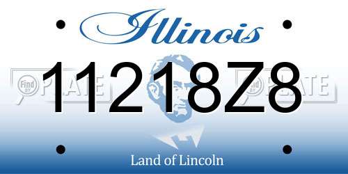 11218Z8 Illinois License Plate