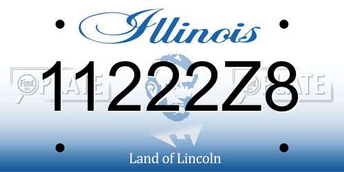 11222Z8 Illinois License Plate