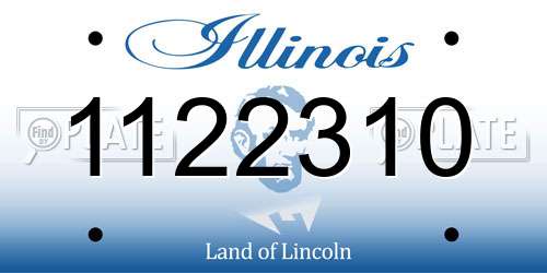 1122310 Illinois License Plate