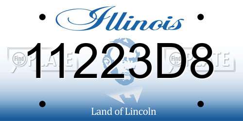 11223D8 Illinois License Plate