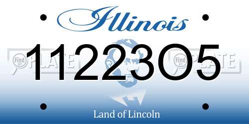 11223O5 Illinois License Plate