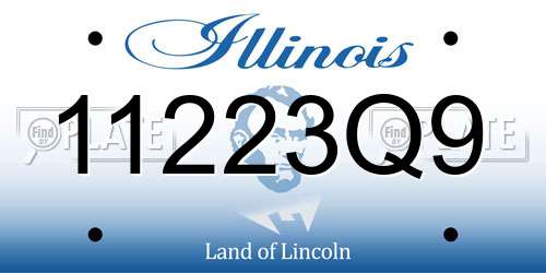 11223Q9 Illinois License Plate