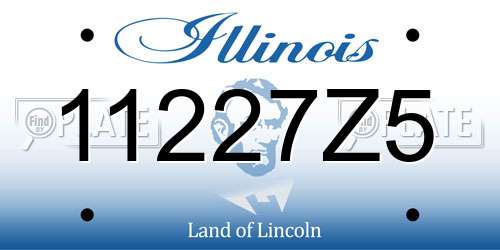 11227Z5 Illinois License Plate
