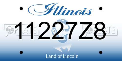 11227Z8 Illinois License Plate