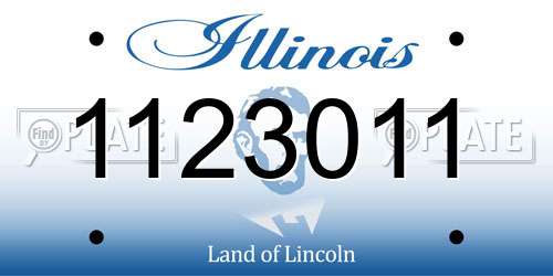 1123011 Illinois License Plate