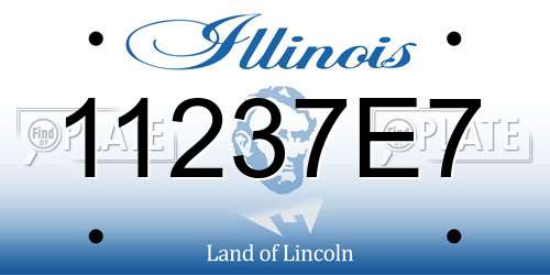 11237E7 Illinois License Plate