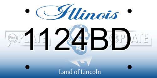 1124BD Illinois License Plate