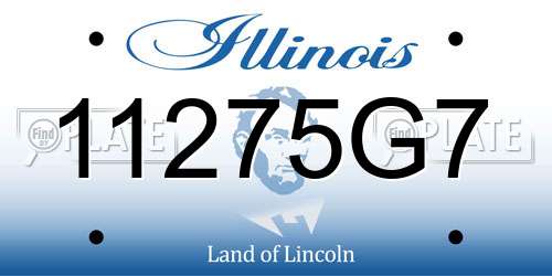 11275G7 Illinois License Plate