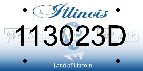 113023D Illinois License Plate