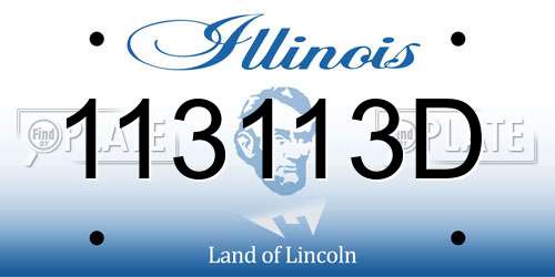 113113D Illinois License Plate